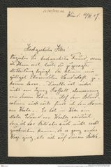 Nachlass Franz Steindachner, Brief von August Schaeffer an Franz Steindachner (11.03.1907), Inv.Nr. 442.02, Seite 1